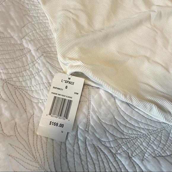 L*space White/Cream Ribbed Phoebe One Piece Swimsuit or Bodysuit Size 6 NWT - Picture 7 of 8